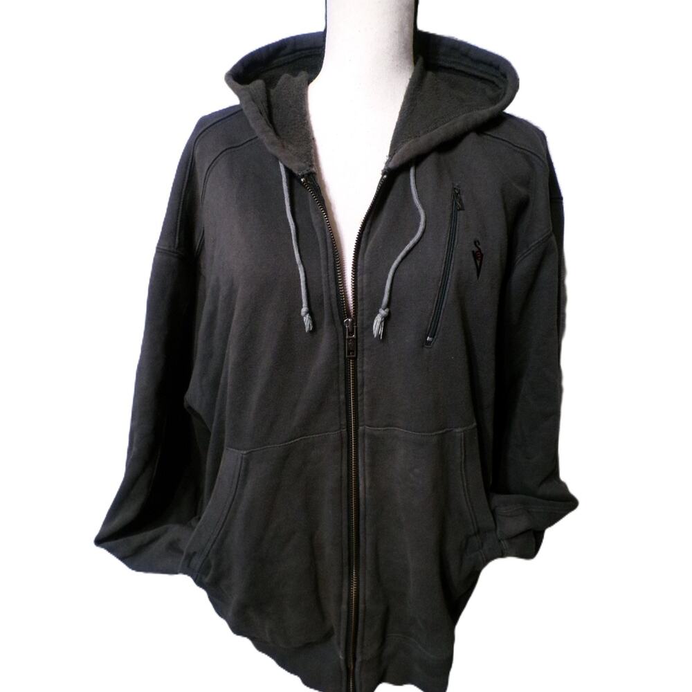 SCOTTeVEST‎ Zip Hoodie Sweatshirt M Dk Gray Burgundy Ultimate tec Get Wired Y2k - Picture 2 of 10